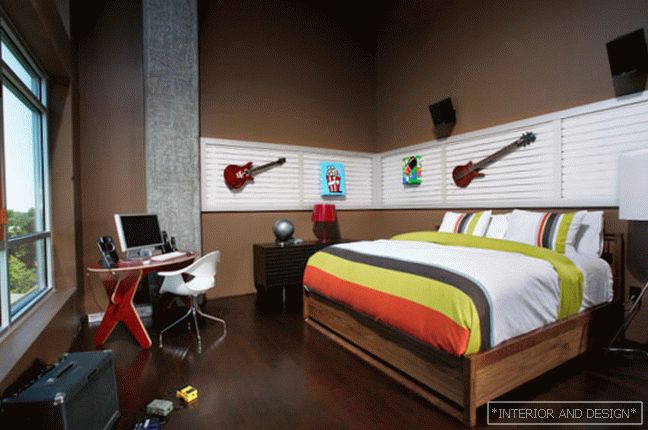 Fotografija spavaće sobe za dečaka u stilu potkrovlja