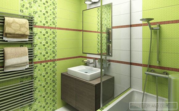 Pločica zelena u unutrašnjosti kupatila - 1