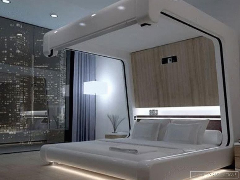 Zavese za spavaću sobu u stilu visokotehnoloških 1